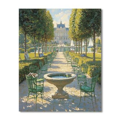 Morning Serenity At The Luxembourg Gardens Paris France Painting by numbers kit