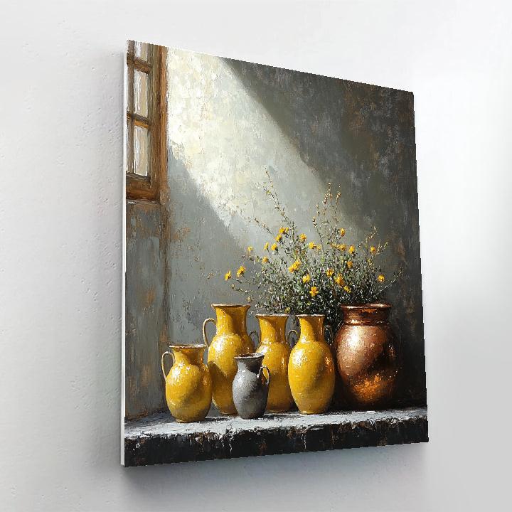 Diego Velázquez Inspired Silvery Bodegon Of Earthenware And Copper Glow Numbered painting kits