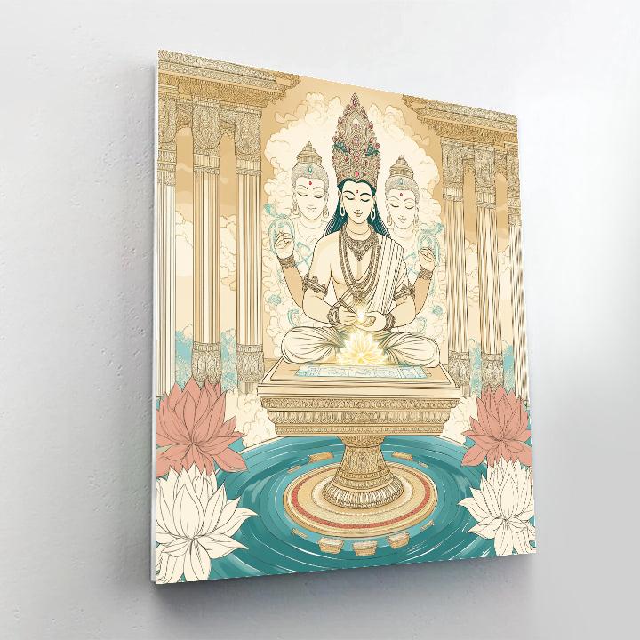 Brahma Lotus Blueprint Pavilion Paint by numbers kits