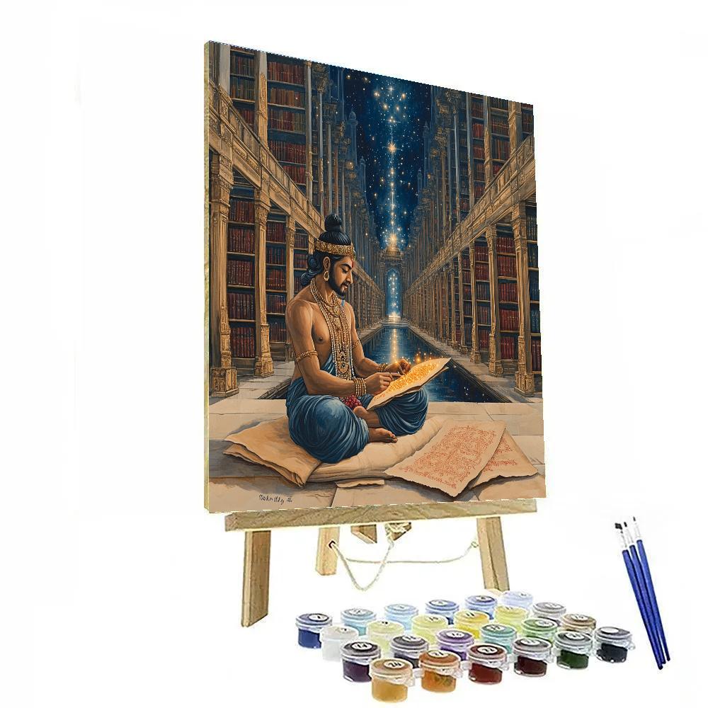 Celestial Library With Brahma Scribe Painting by numbers kit