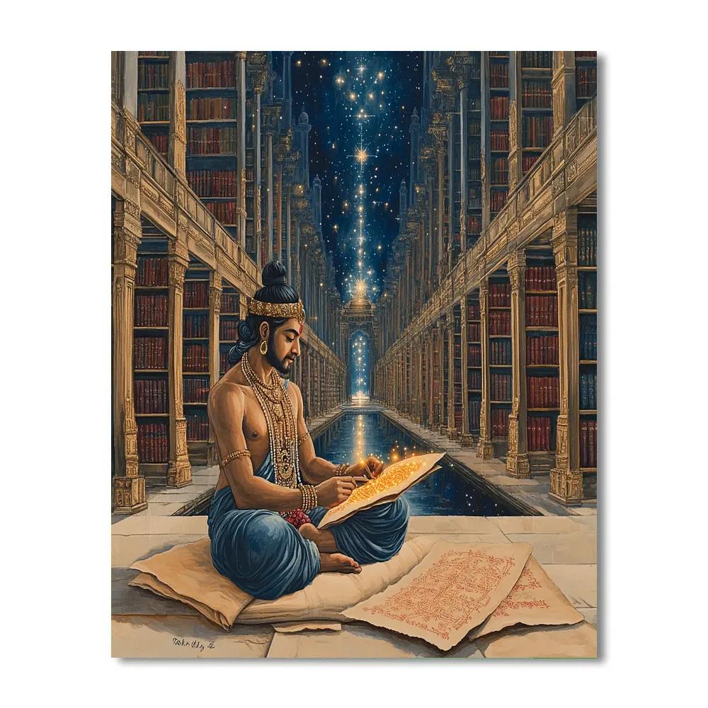 Celestial Library With Brahma Scribe Painting by numbers kit