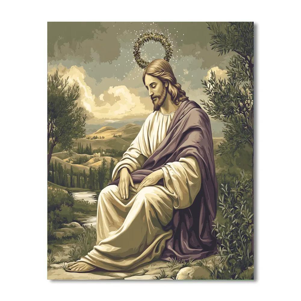 Jesus Crowned With Olive And Comet Dust Paint by numbers kits