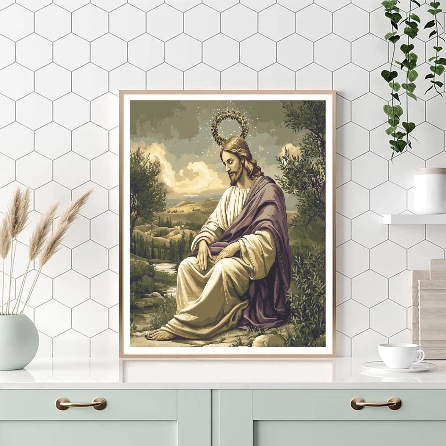 Jesus Crowned With Olive And Comet Dust Paint by numbers kits