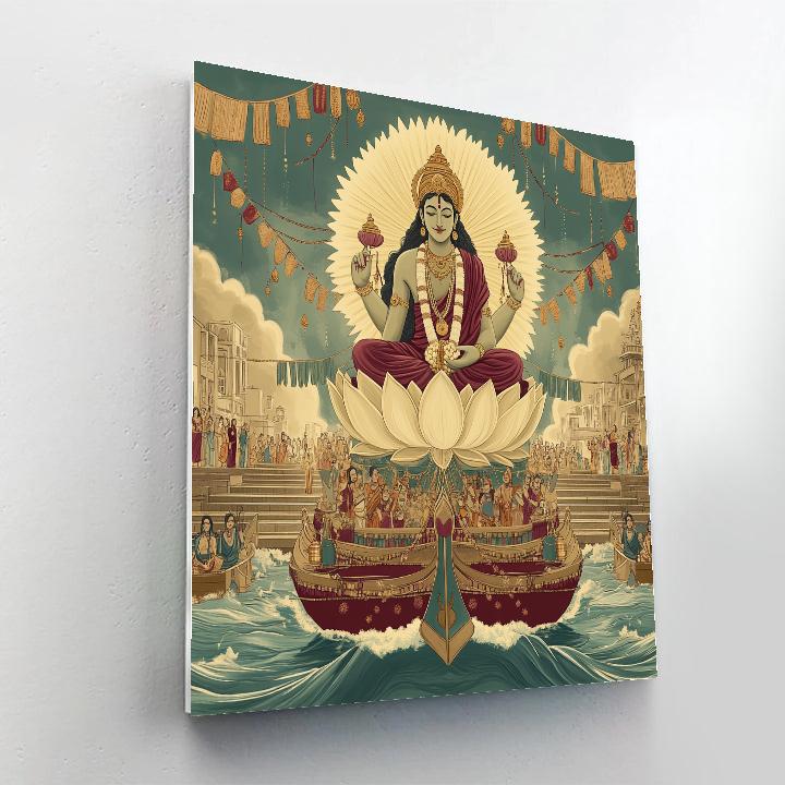 Riverboat Festival With Brahma Presence paint by numbers