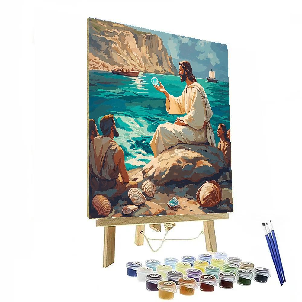 Jesus With The Sea Glass Parable DIY paint by numbers