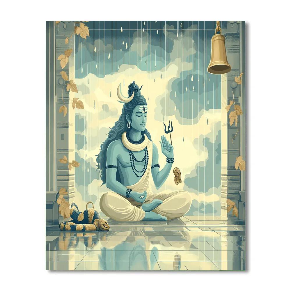 Monsoon Shrine Shiva paint by color