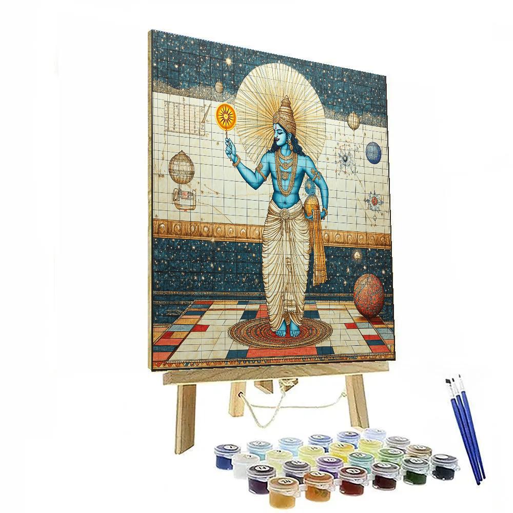 Vishnu Guiding The Cosmic Compass painting number kit