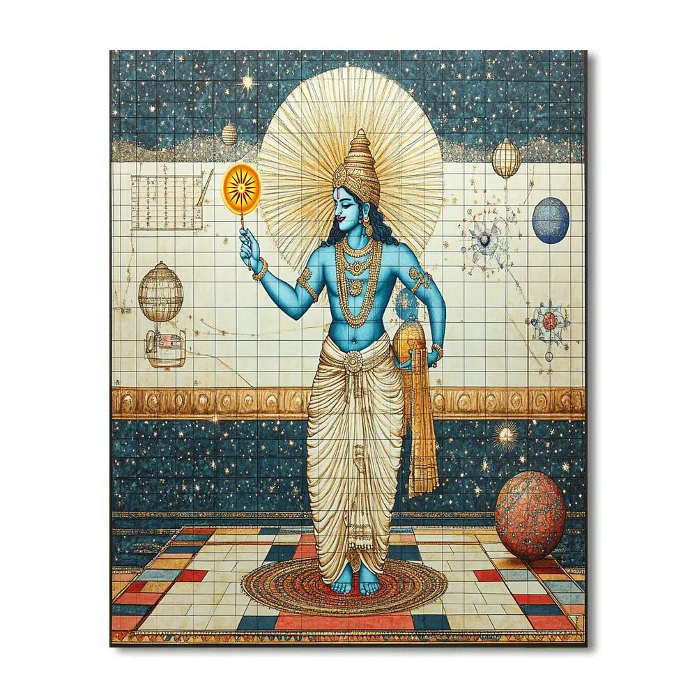 Vishnu Guiding The Cosmic Compass painting number kit