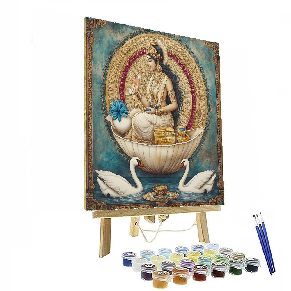 Lakshmi Grade Conch And Lotus Treasury paint by numbers