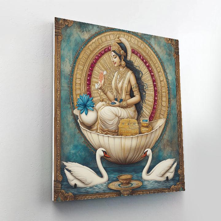 Lakshmi Grade Conch And Lotus Treasury paint by numbers