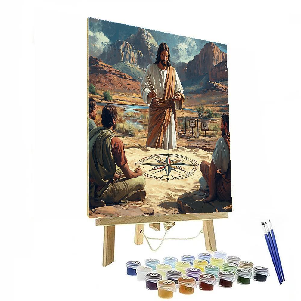 Jesus Teaching Beside The Compass Rose Number painting
