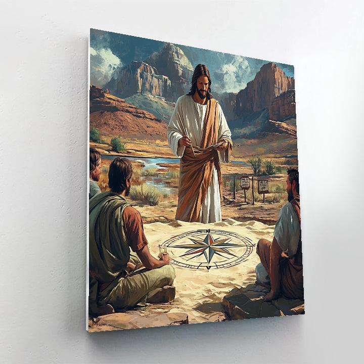 Jesus Teaching Beside The Compass Rose Number painting