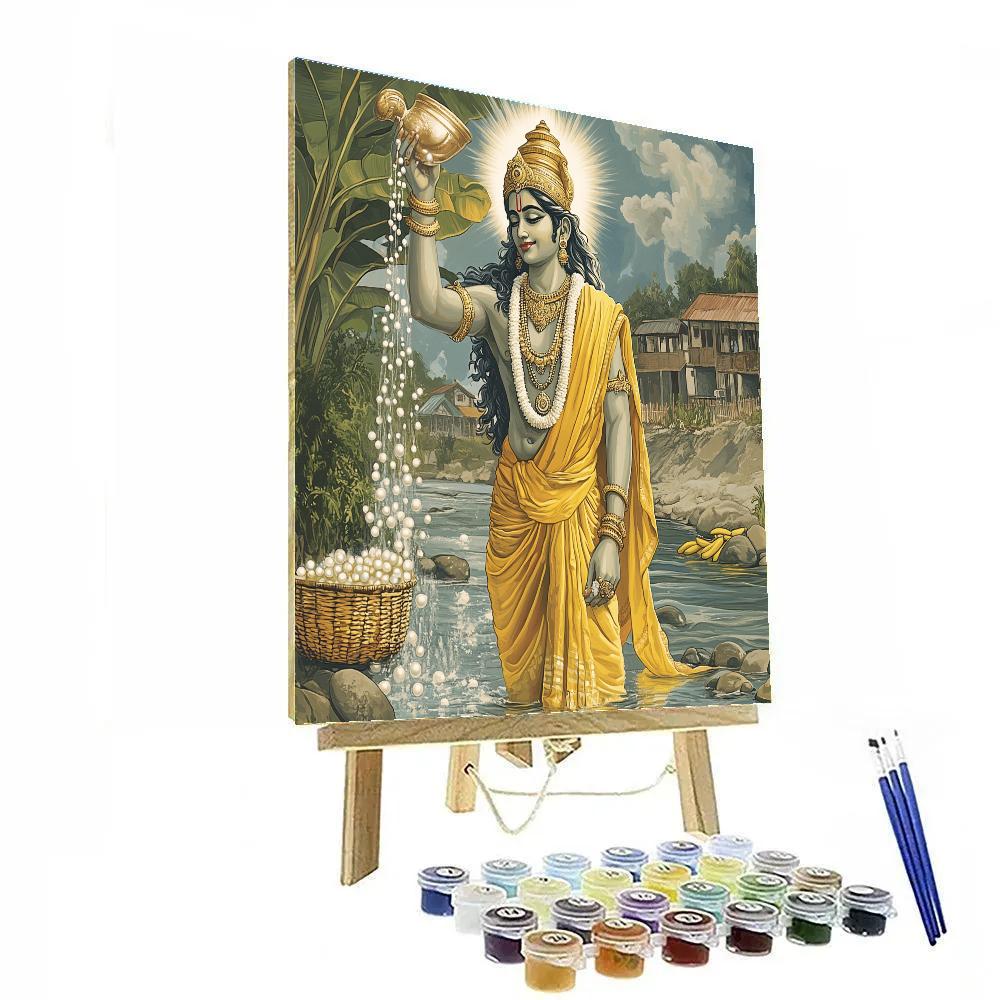 Vishnu At The Rain Pearl Harvest paint by number