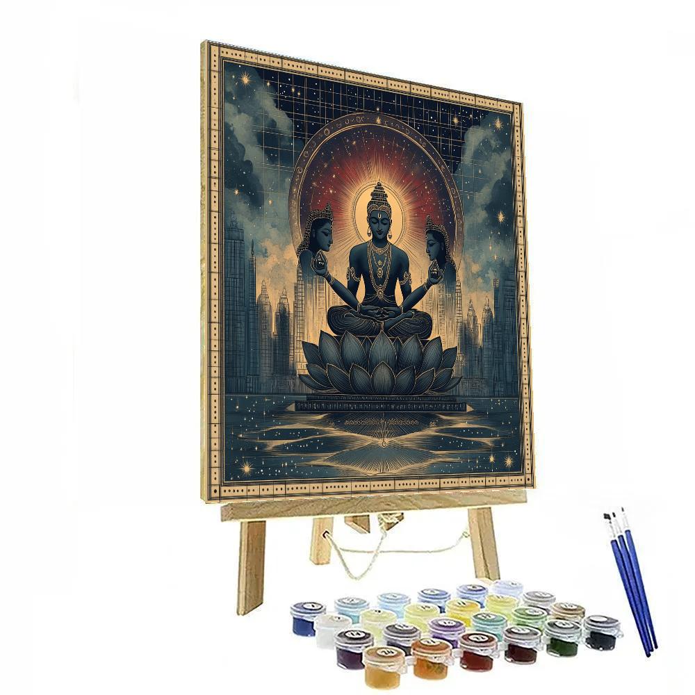 Brahma Four Faces Night Watch paint by number