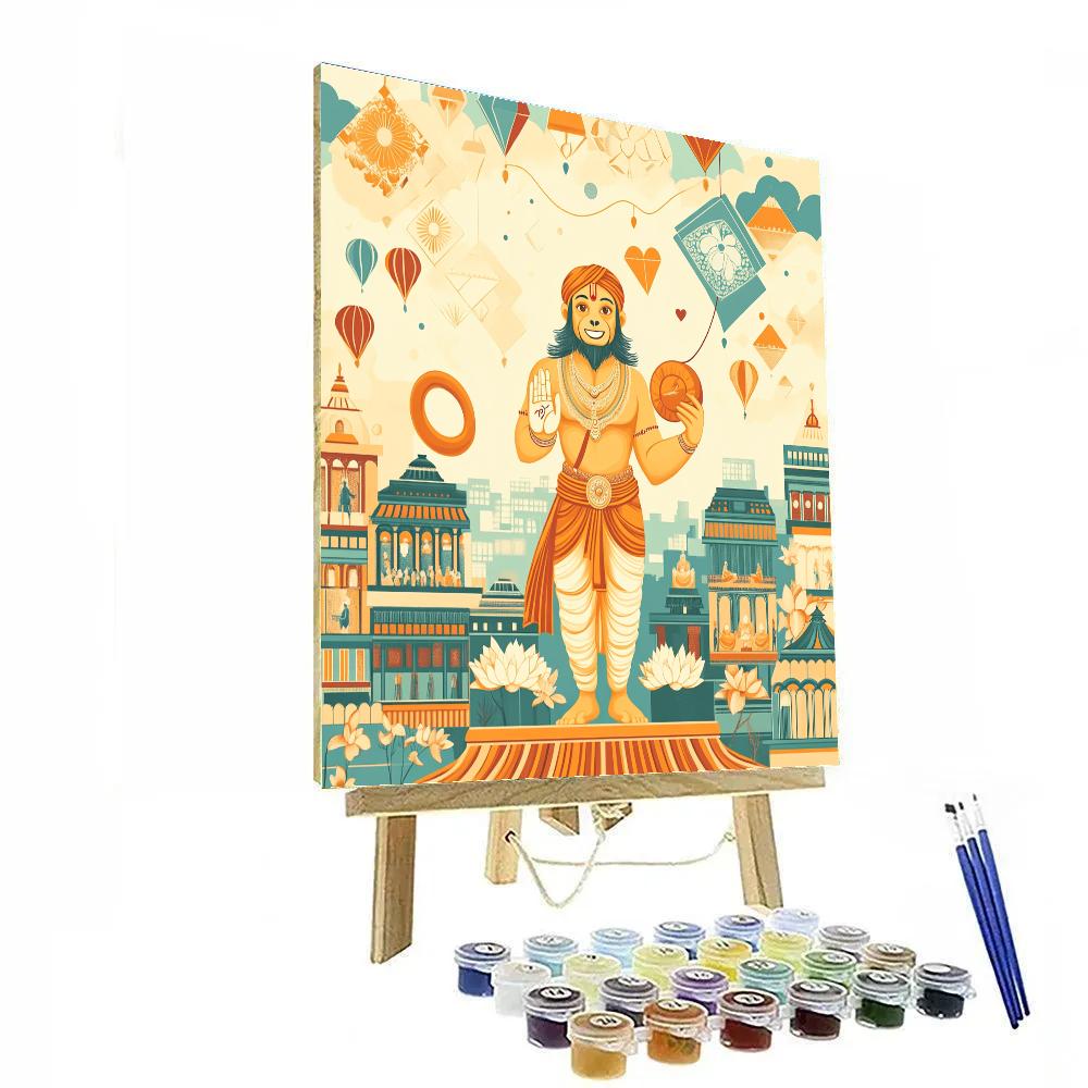 Hanuman Kite Festival Guardian Number painting