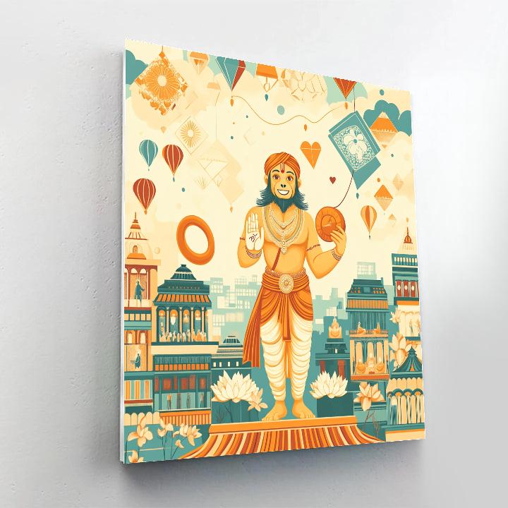 Hanuman Kite Festival Guardian Number painting
