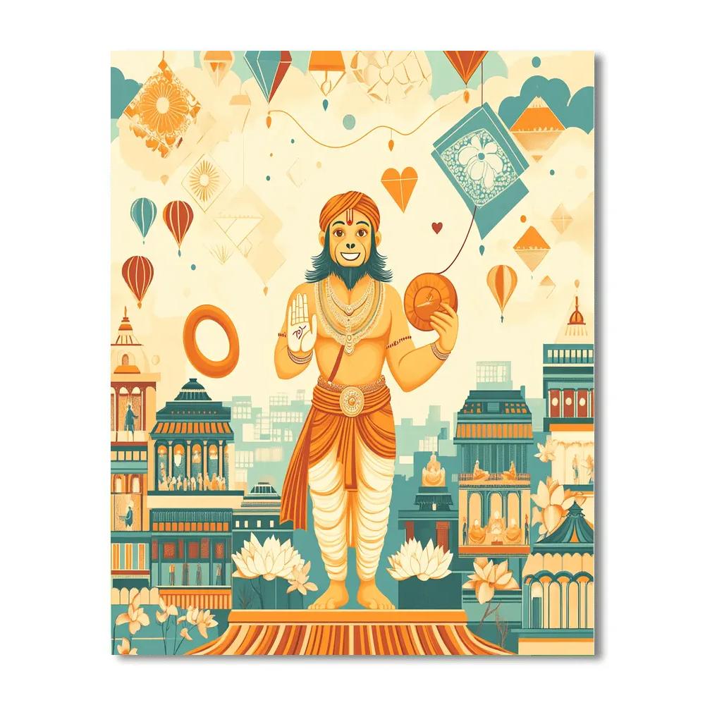Hanuman Kite Festival Guardian Number painting