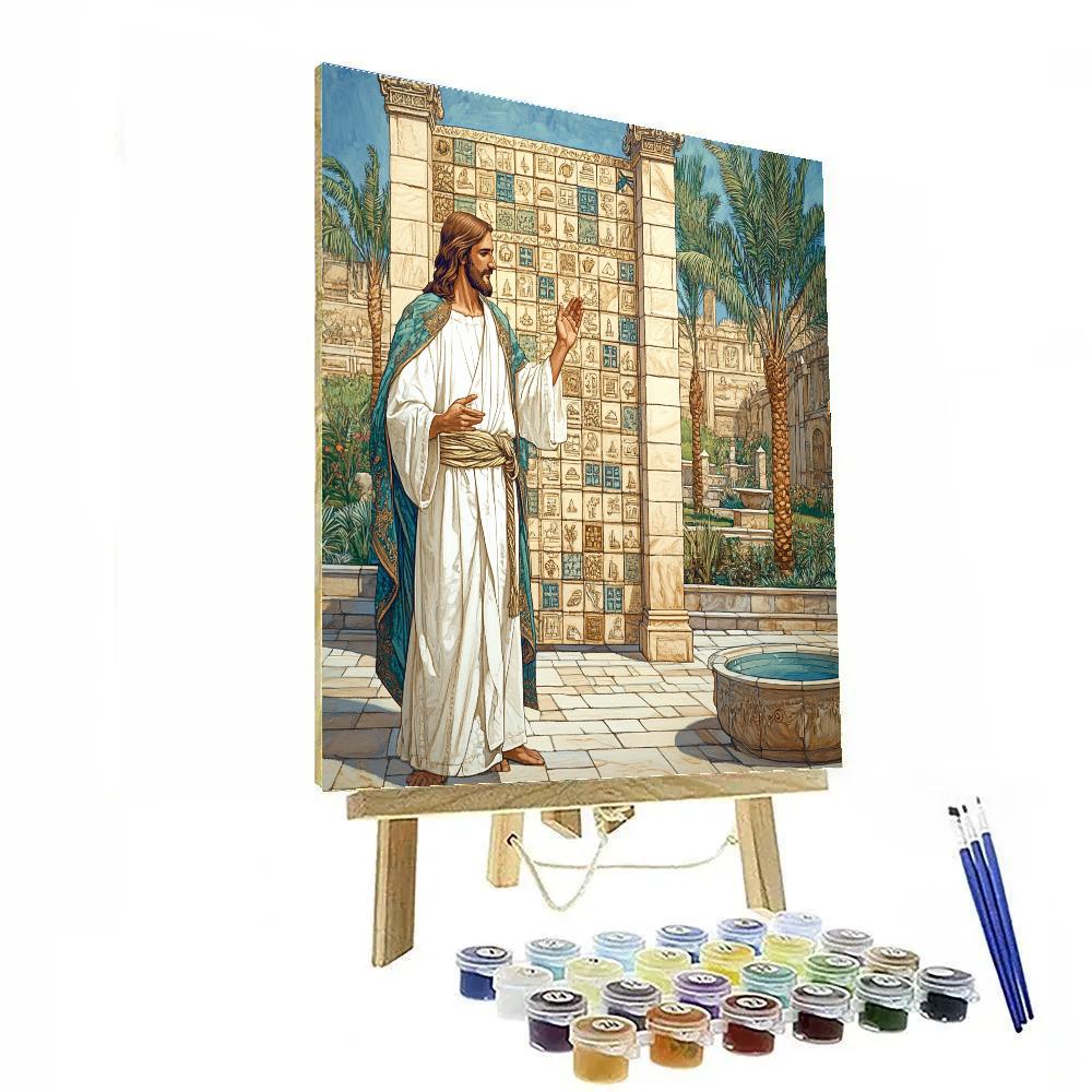 Jesus And The Sandstone Mosaic Gate Paint by numbers kits