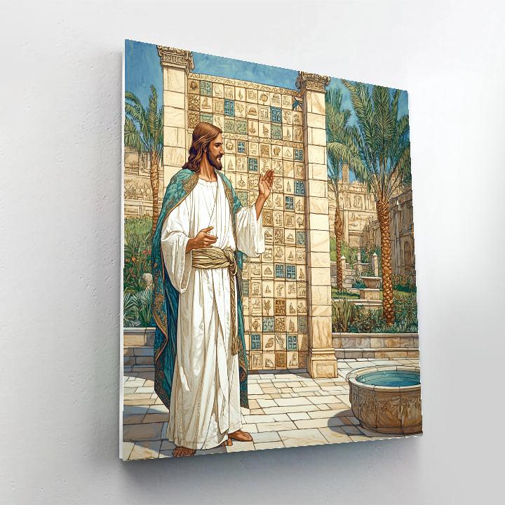Jesus And The Sandstone Mosaic Gate Paint by numbers kits