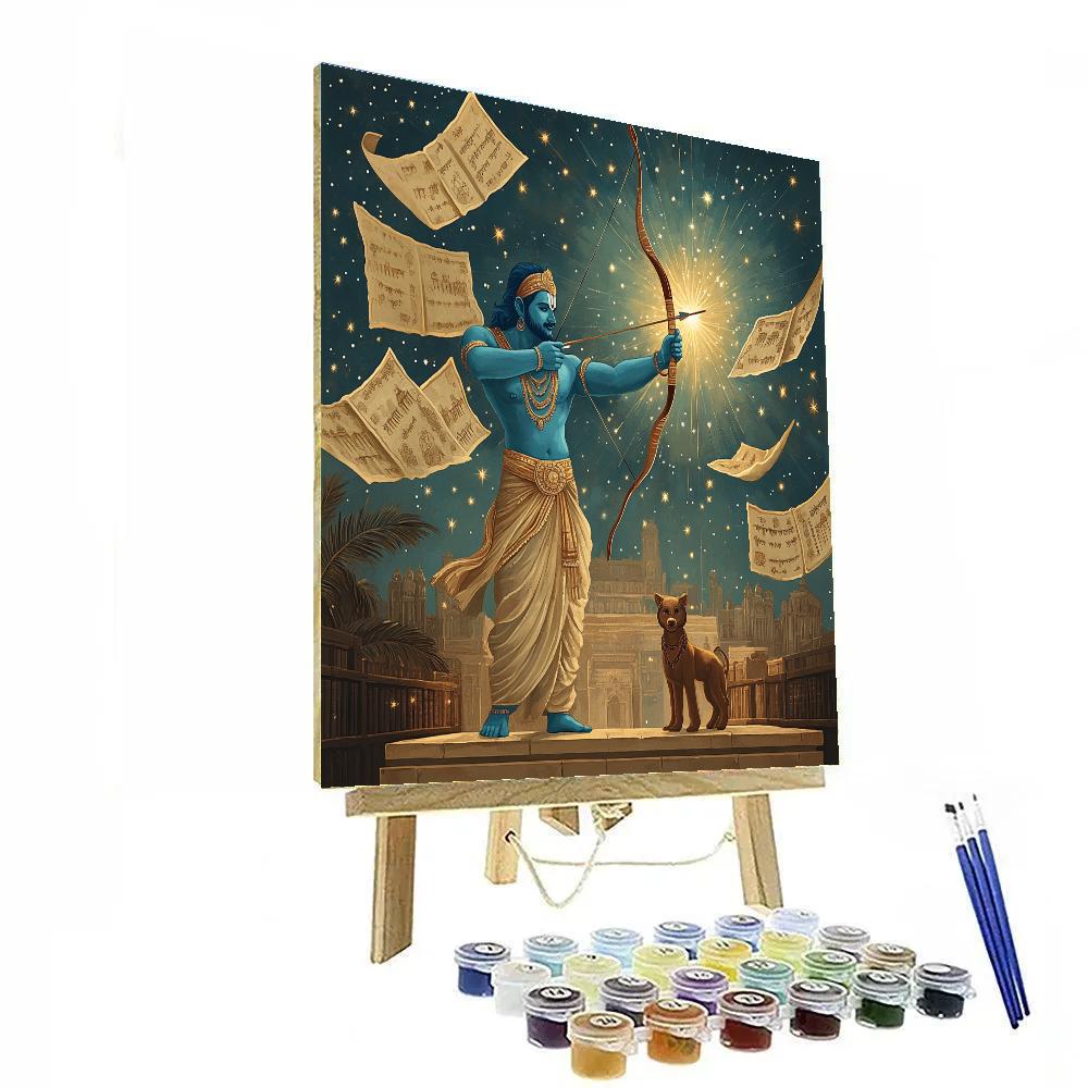 Celestial Library With Rama As Guardian Archer Paint by numbers art