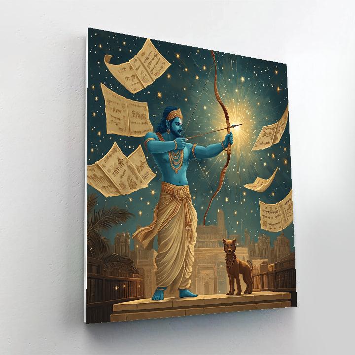Celestial Library With Rama As Guardian Archer Paint by numbers art