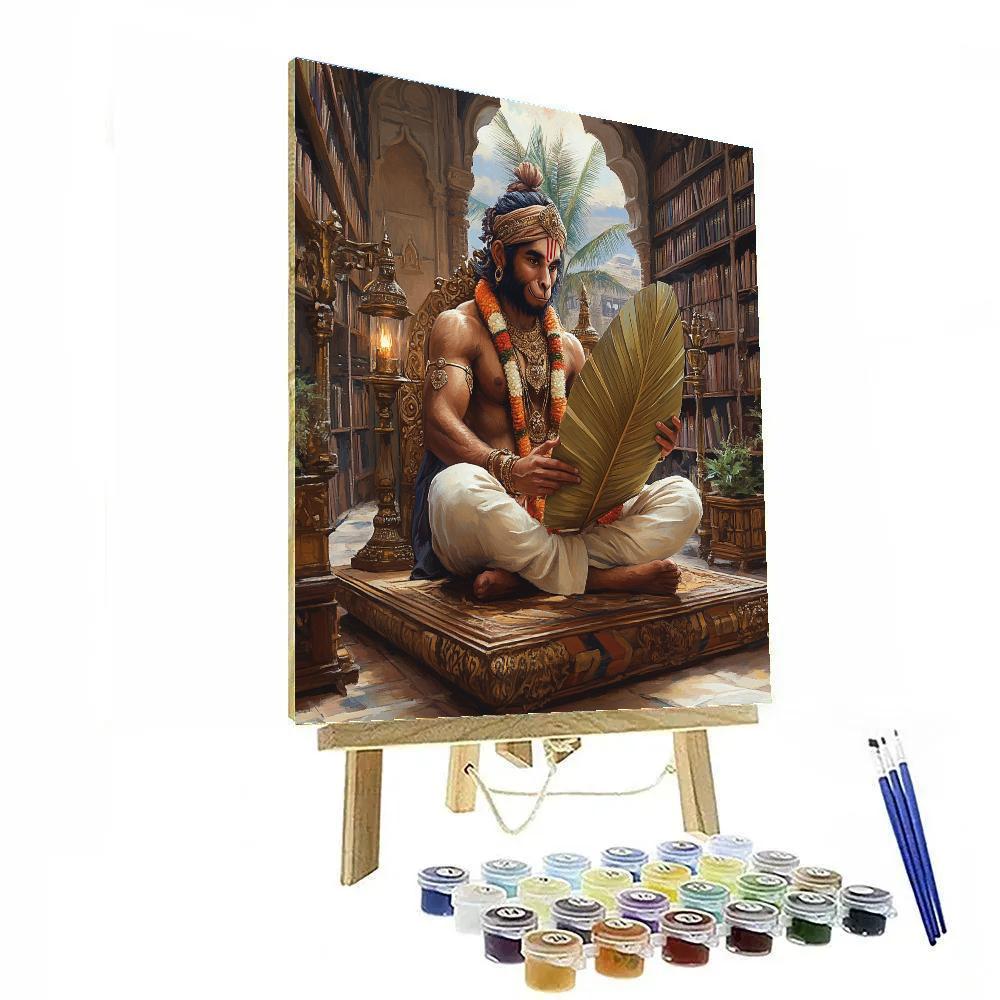 Library Mural With Hanuman Wisdom DIY paint by numbers
