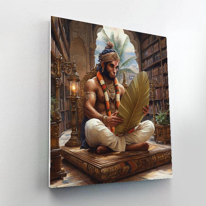 Library Mural With Hanuman Wisdom DIY paint by numbers
