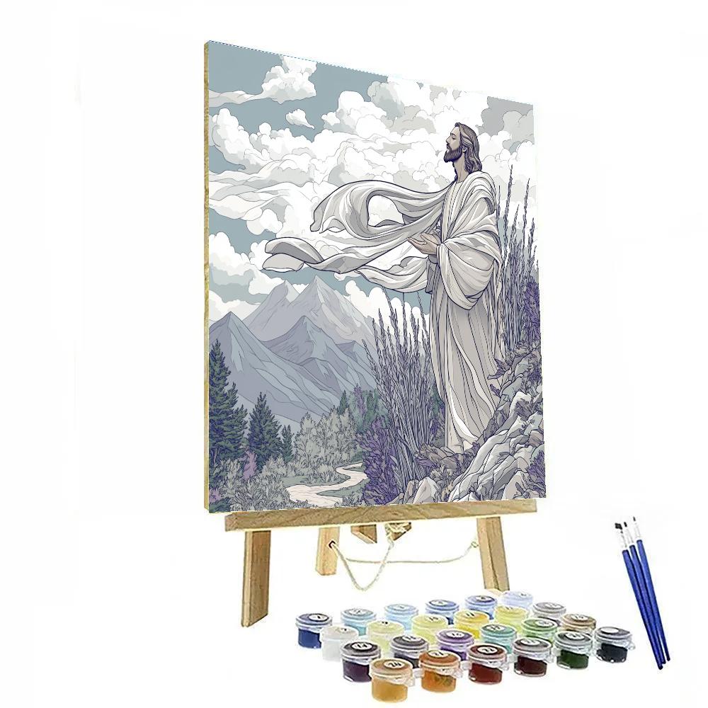 Jesus In The Mountain Wind Choir Paint by numbers kits