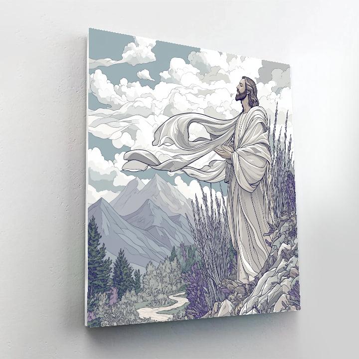 Jesus In The Mountain Wind Choir Paint by numbers kits
