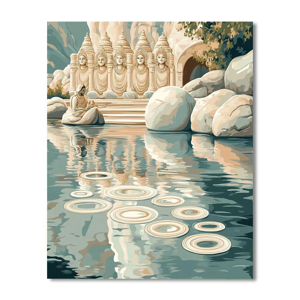 Brahma Pearl Lake Reflection Rite Paint by numbers art