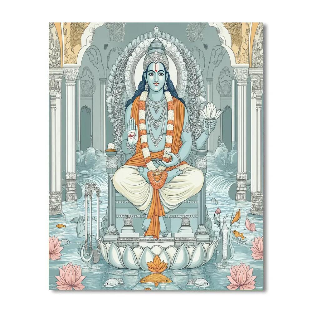 Vishnu In The Crystal River Court Numbered painting kits