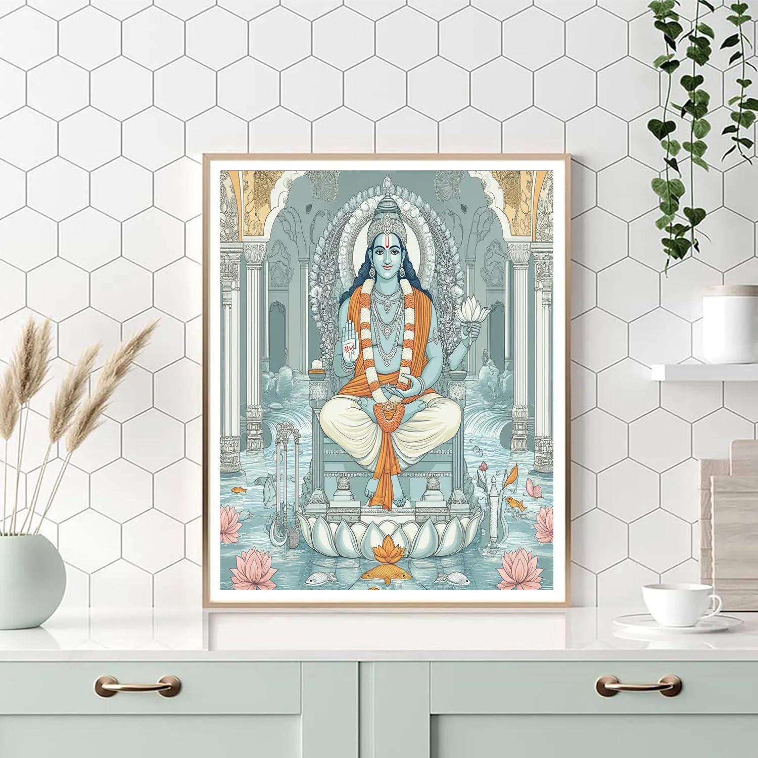 Vishnu In The Crystal River Court Numbered painting kits