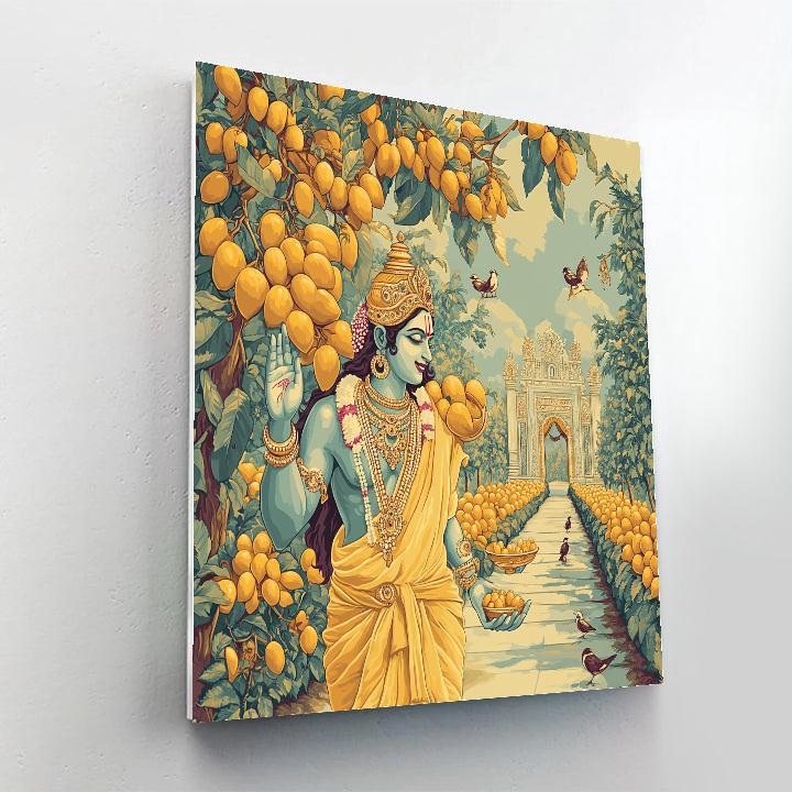 The Vaikuntha Orchard Of Golden Mangoes Numbered painting kits