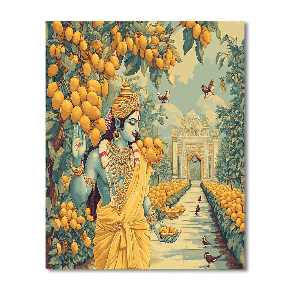 The Vaikuntha Orchard Of Golden Mangoes Numbered painting kits