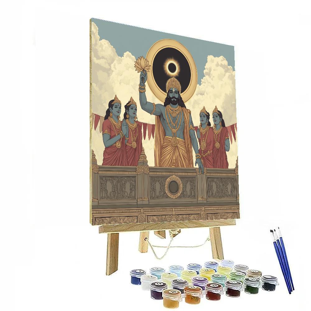Brahma Crowned Eclipse Balcony paint by numbers