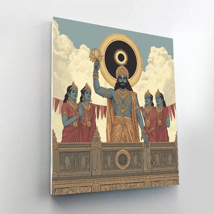 Brahma Crowned Eclipse Balcony paint by numbers