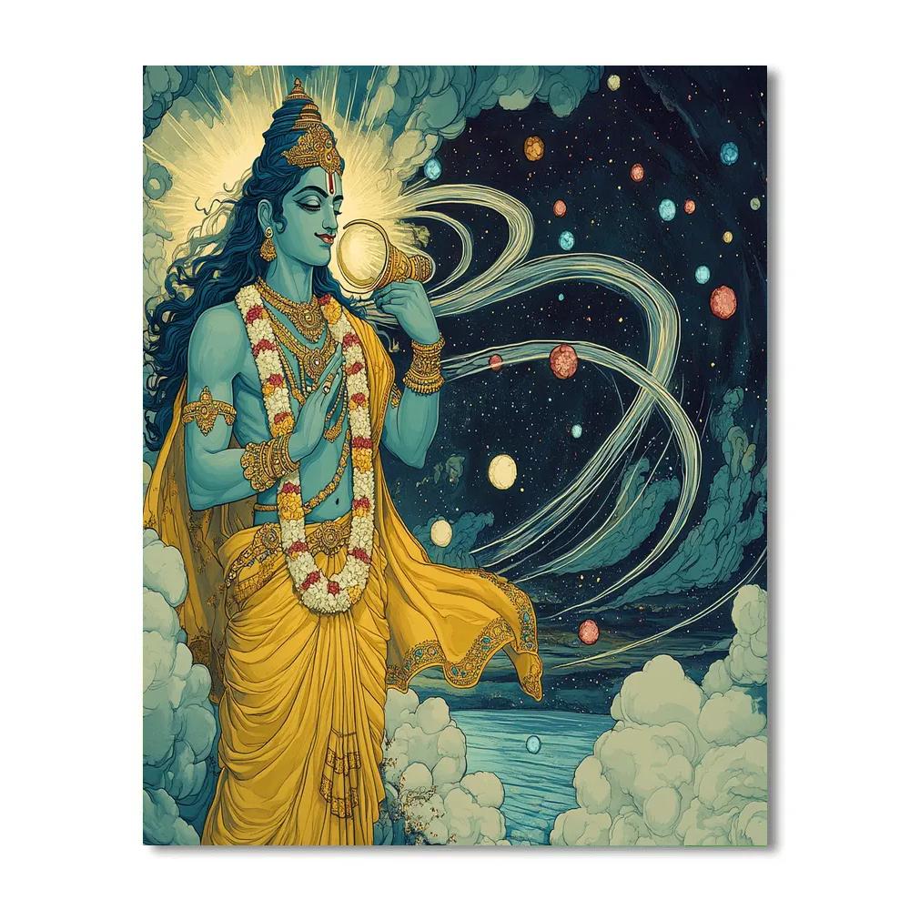 Vishnu Calming The Storm Of Comets Numbered painting kits