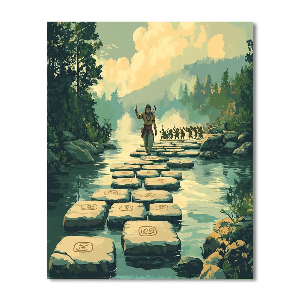 Hanuman Skybridge Of Floating Stones Paint by numbers art
