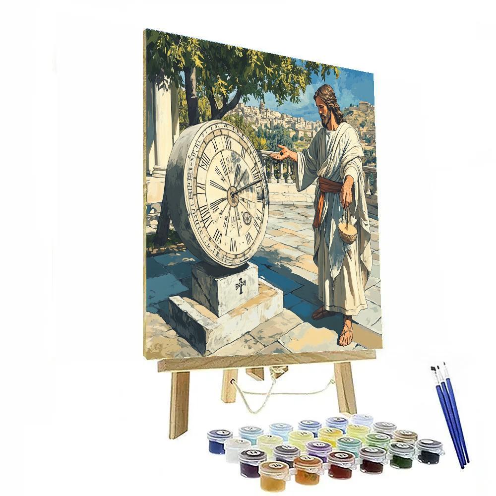 Jesus At The Timekeeper Sundial painting number kit