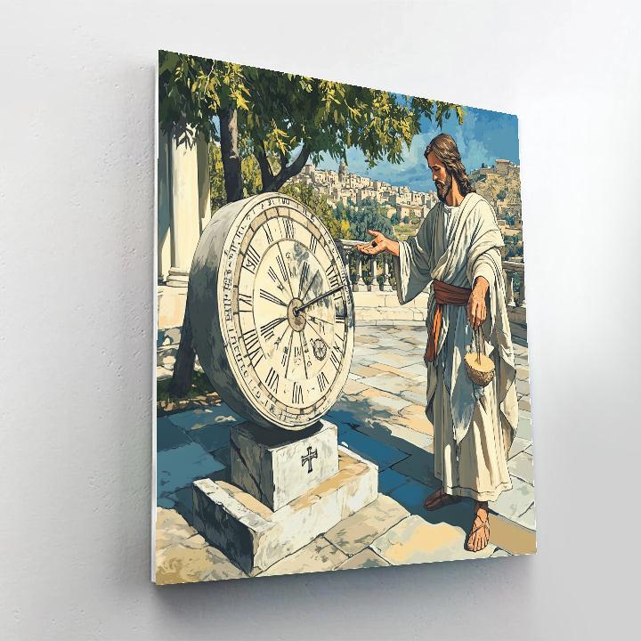 Jesus At The Timekeeper Sundial painting number kit