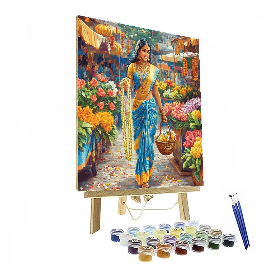 Parvati In The Garland Market Walk Paint by numbers kits