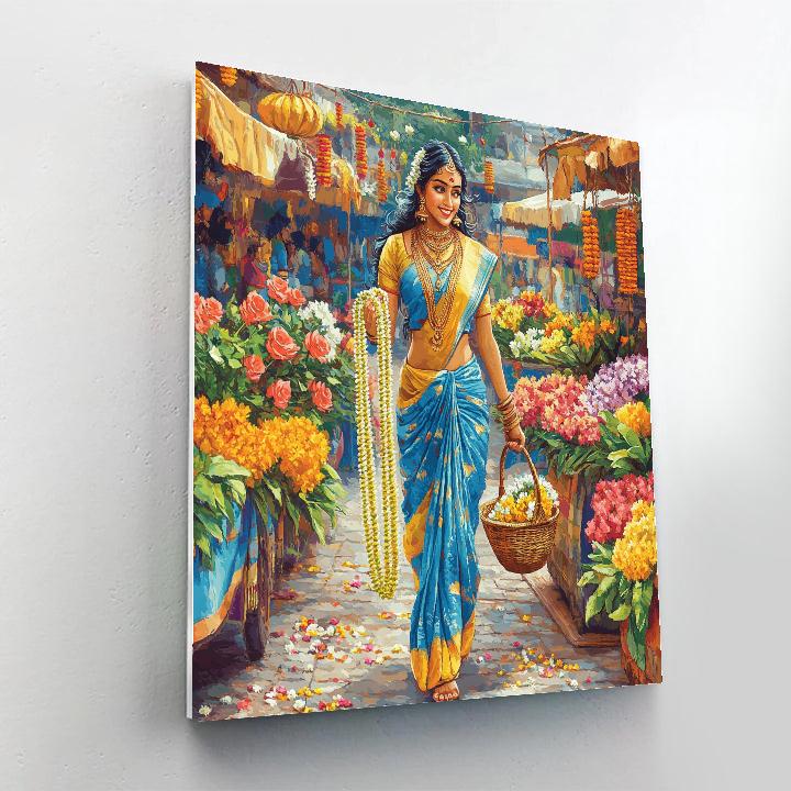 Parvati In The Garland Market Walk Paint by numbers kits