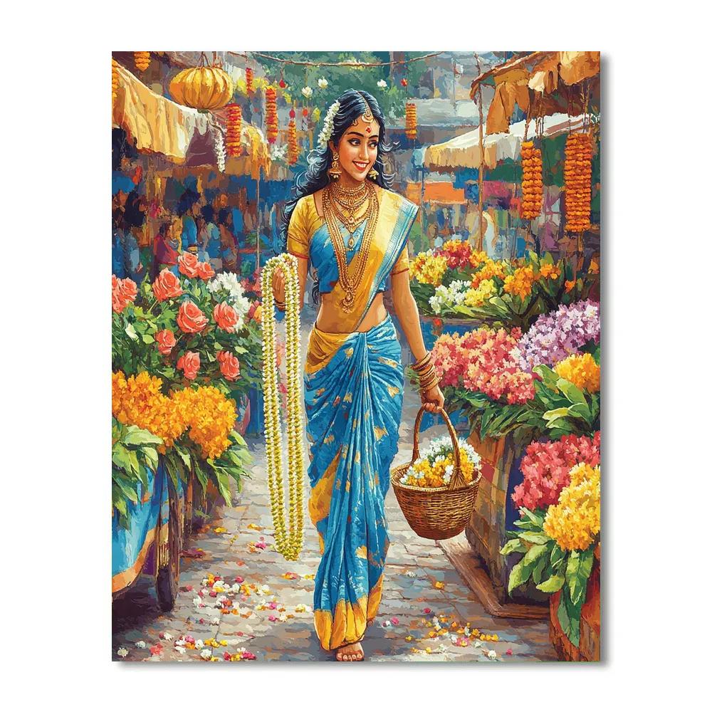 Parvati In The Garland Market Walk Paint by numbers kits