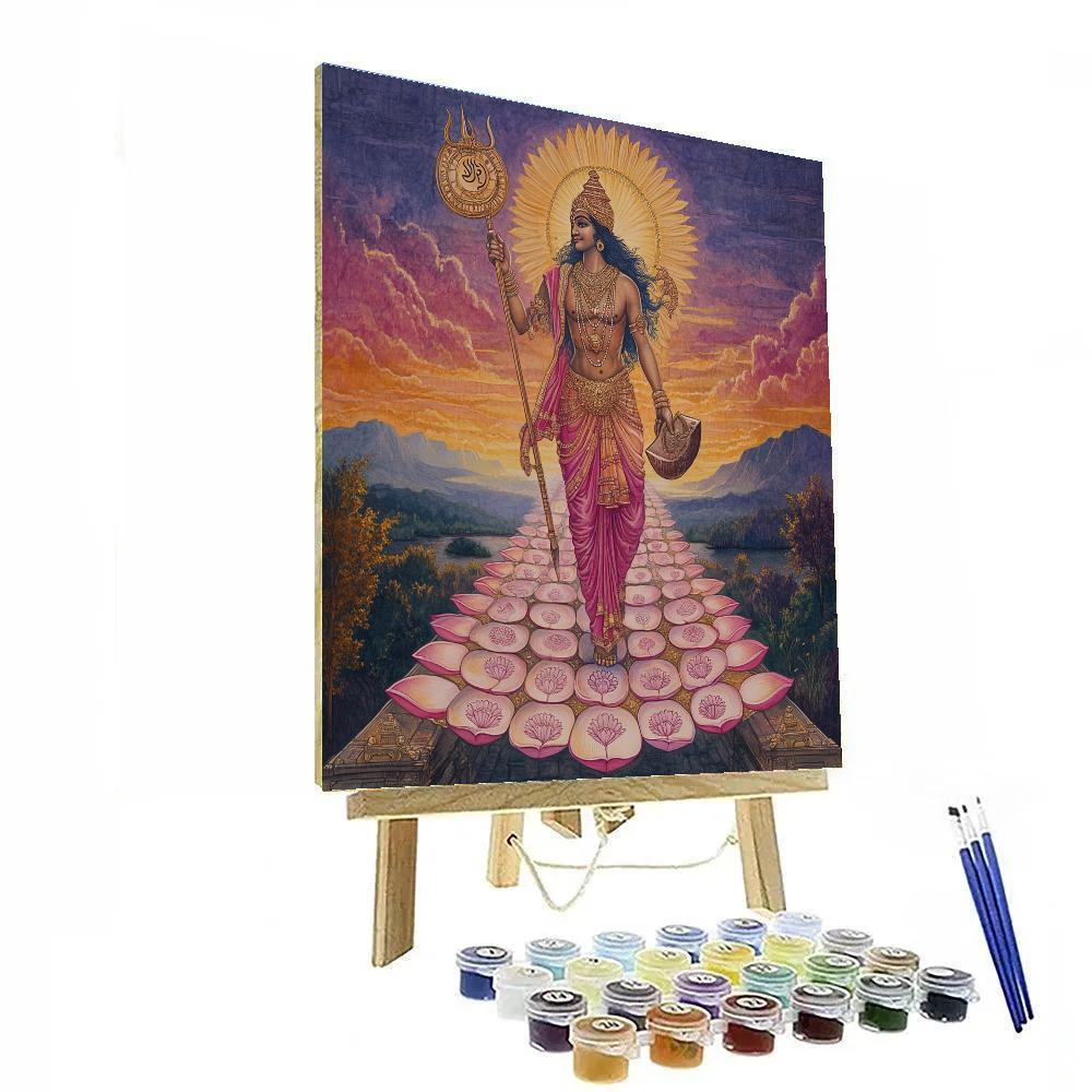 Vishnu On The Lotus Bridge Over Time Painting by numbers kit
