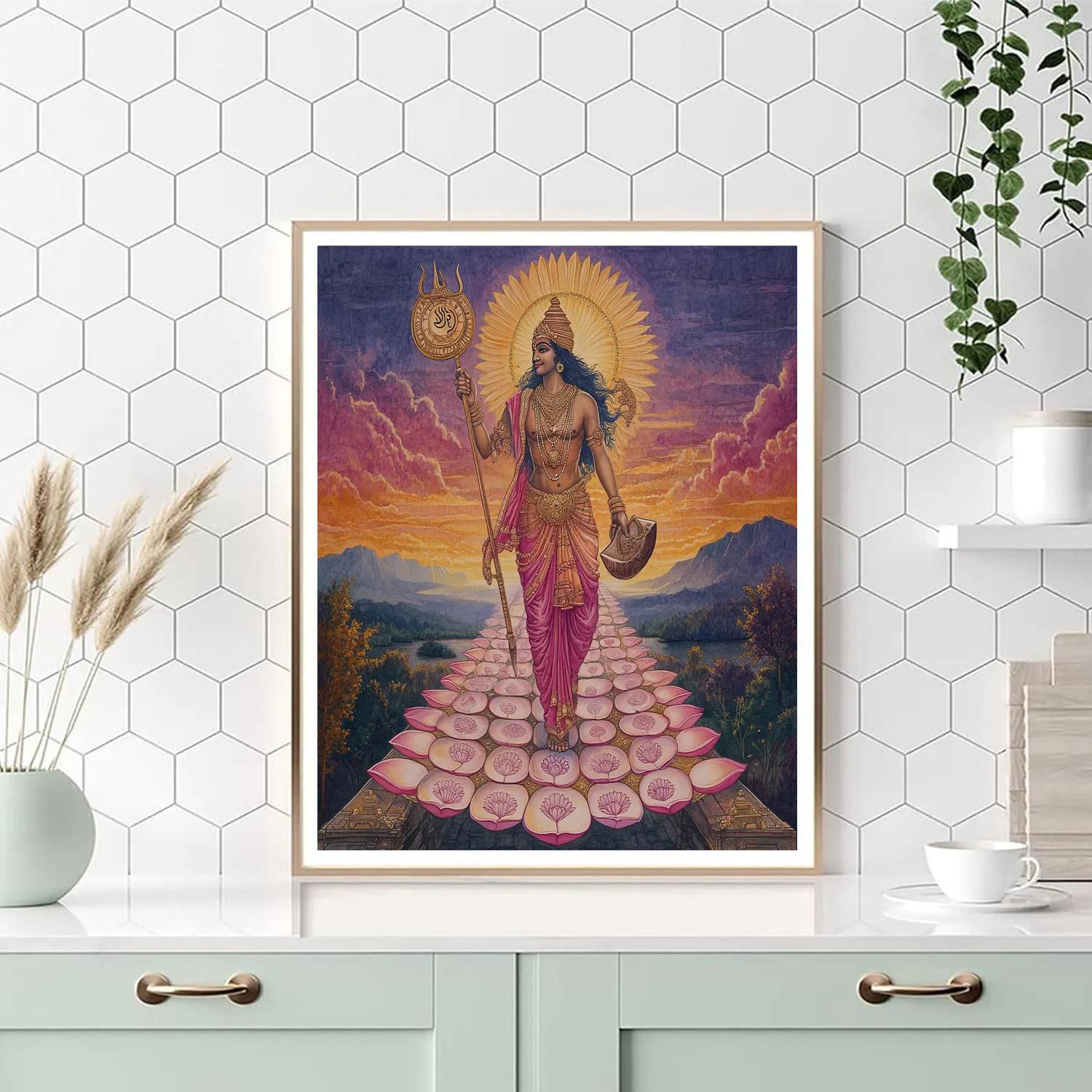 Vishnu On The Lotus Bridge Over Time Painting by numbers kit