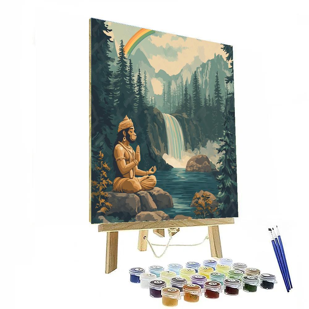 Mountain Spring Hanuman Meditation Numbered painting kits