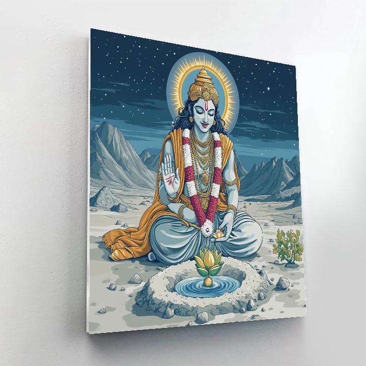 Vishnu Blessing The Seed Of A New World Number painting