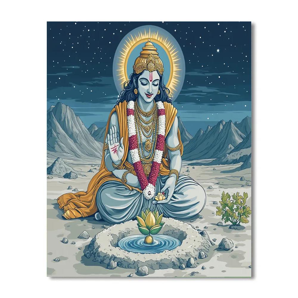 Vishnu Blessing The Seed Of A New World Number painting