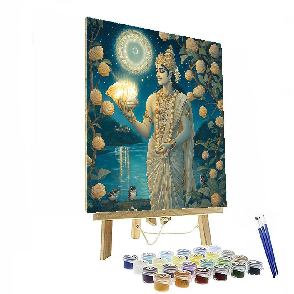 Vishnu In The Moonlight Conch Orchard DIY paint by numbers