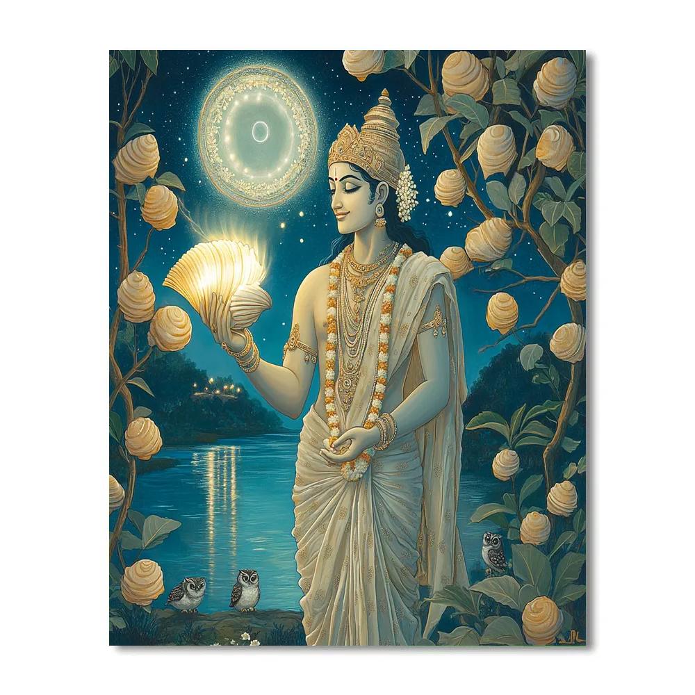 Vishnu In The Moonlight Conch Orchard DIY paint by numbers